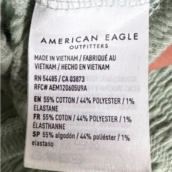 American Eagle Smocked Puckered Cropped Tee Shirt sz S - Picture 5 of 5